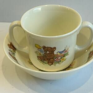 Vintage Royal Kent Teddy Bear Children’s Cup & Saucer – Bone China England
